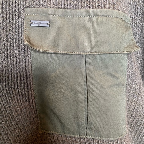 7 For All Mankind military Green Half Zip Sweater - Picture 4 of 5